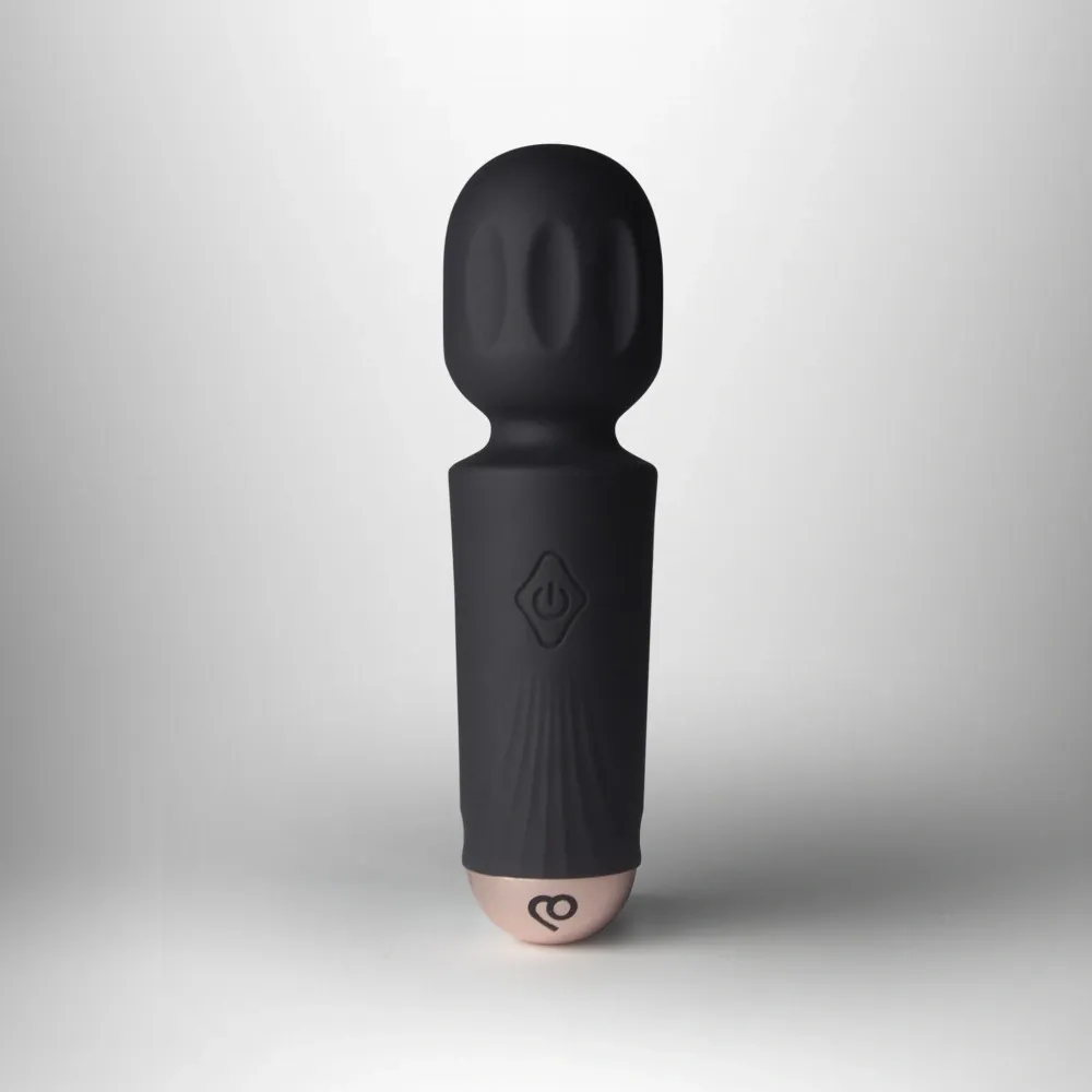 Vibrator Mini Wand Black Tulip, 16 Moduri Vibratii, Silicon, USB, Negru, 11.5 cm