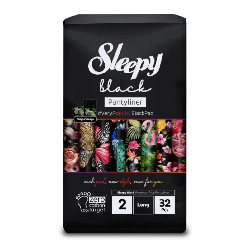 Absorbante Dama Sleepy Black Premium Plus Long, 2 Picaturi, 32 Bucati