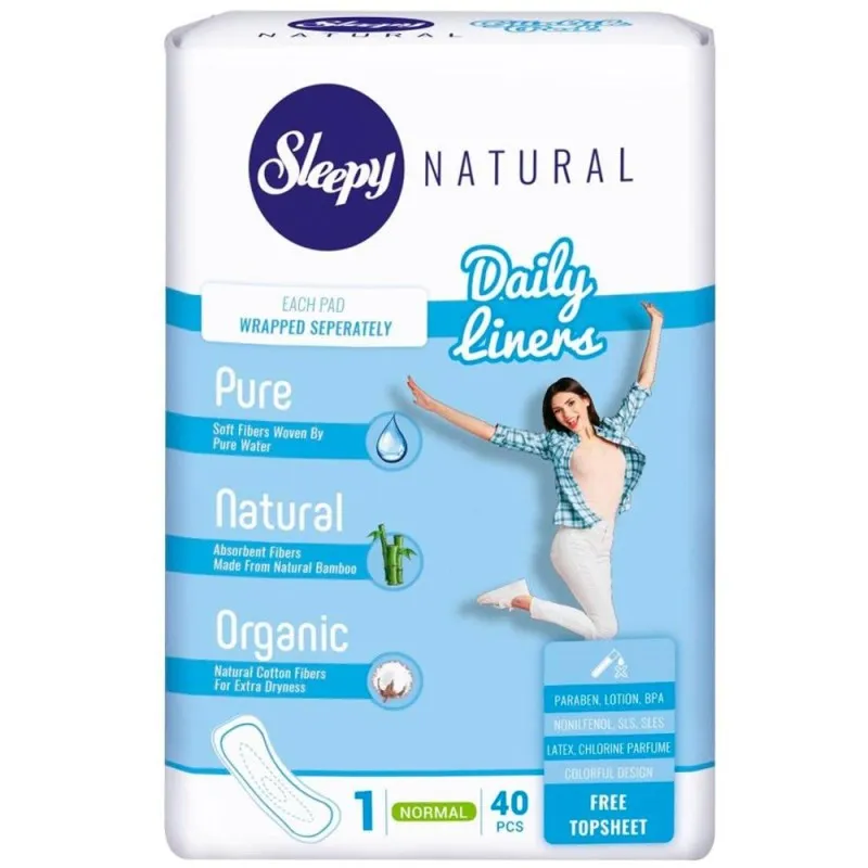 Absorbante Sleepy Natural Daily Normal, 40 Bucati