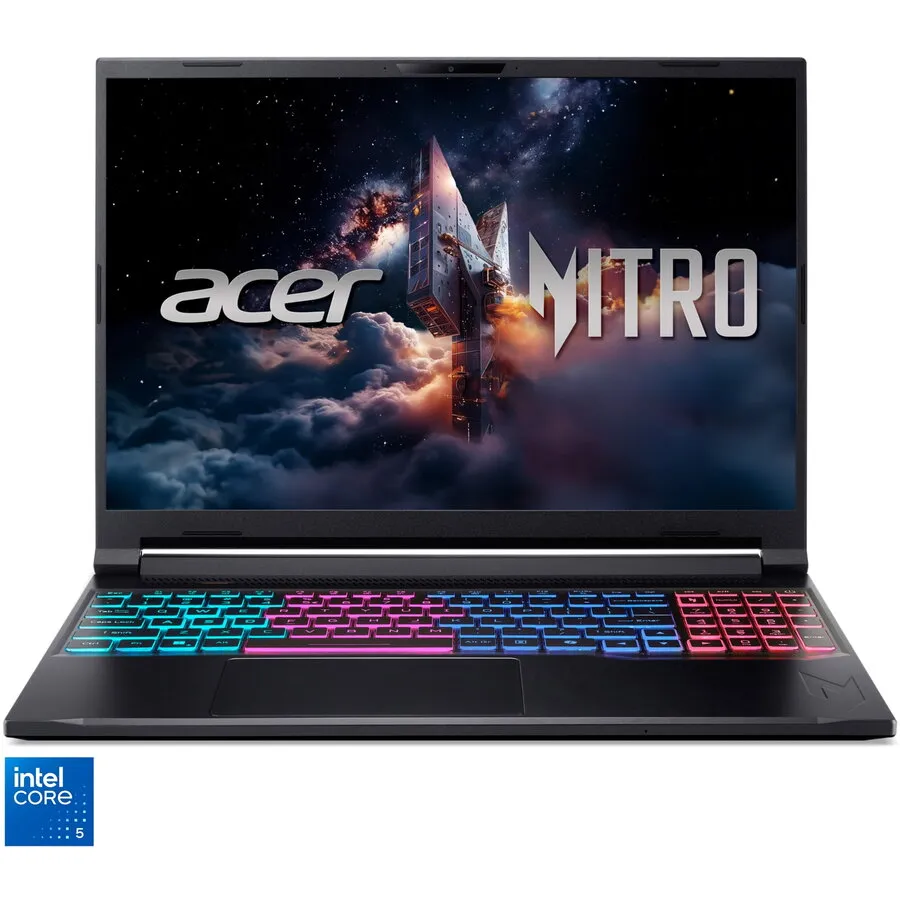Acer Laptop Acer Nitro V 16S, Intel Core 5 210H, 16 inch, RAM 16 GB, SSD 512 GB, RTX 5050 8GB, Fara OS, Negru