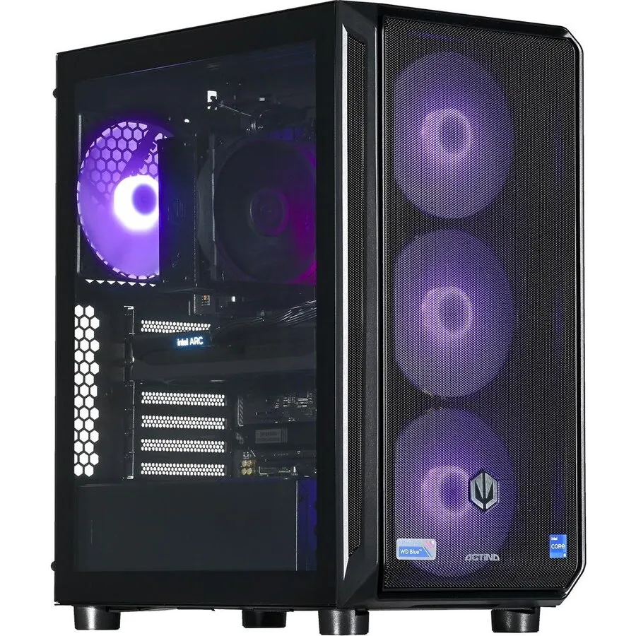 Actina Midi Tower PC Actina 5901443410249, Intel Core i5 i5-14400F, 32 GB DDR5-SDRAM, 1 TB SSD, Intel Arc B580, Negru