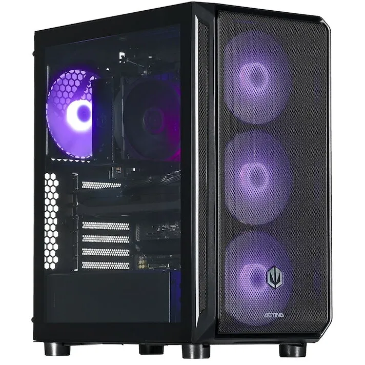 Actina PC Desktop Actina ENDORFY 7700, 32GB RAM, 2TB SSD, AMD Radeon RX 9070 XT, 850W, Negru, Midi Tower