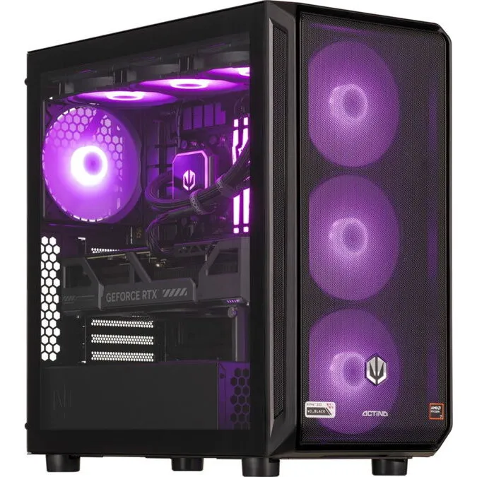 Actina Sistem Desktop PC Actina AMD RyzenTM 7 9800X3D 32 GB DDR5-SDRAM 2 TB SSD NVIDIA GeForce RTX 5070 Ti Midi Tower , Negru