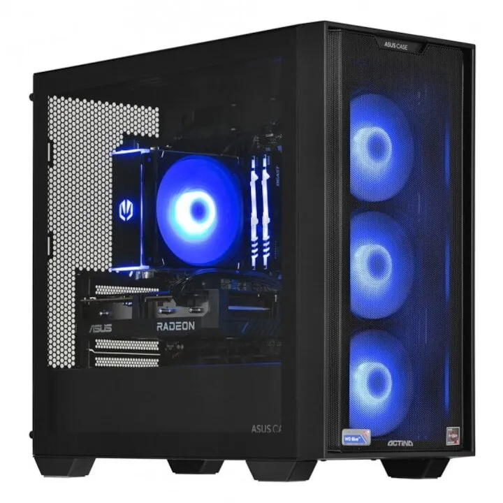 Actina Sistem PC Actina KOMAAAGIP1383,  AMD Ryzen™ 5 5600, 16 GB DDR4-SDRAM, 1 TB SSD, AMD Radeon RX 7600, Mini Tower, Negru