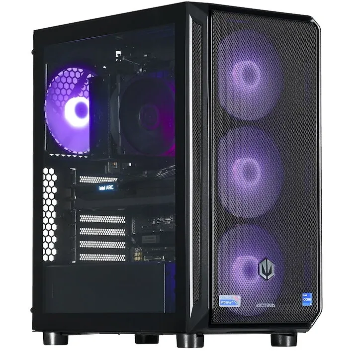 Actina Sistem PC Actina KOMACNGIP0174, AMD Ryzen™ 5 7500F, 32 GB DDR5-SDRAM, 1 TB SSD, Intel Arc B580, Midi Tower, Negru