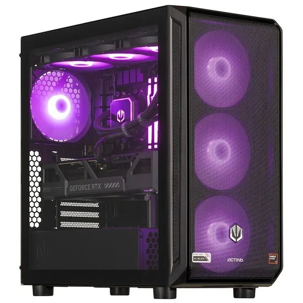 Actina Sistem PC Actina KOMACNGIP0245, AMD Ryzen™ 7 7800X3D, 32 GB DDR5-SDRAM, 2 TB SSD, NVIDIA GeForce RTX 5070 Ti, Midi Tower, Negru