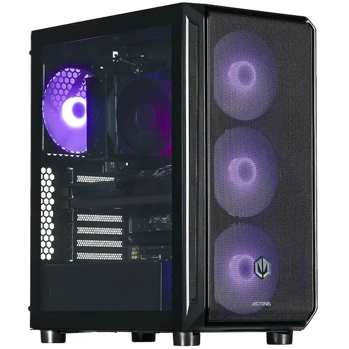 Actina Sistem PC Actina KOMACNGIP0248, AMD Ryzen™ 7 7700, 32 GB DDR5-SDRAM, 2 TB SSD, NVIDIA GeForce RTX 5070 Ti, Midi Tower, Negru