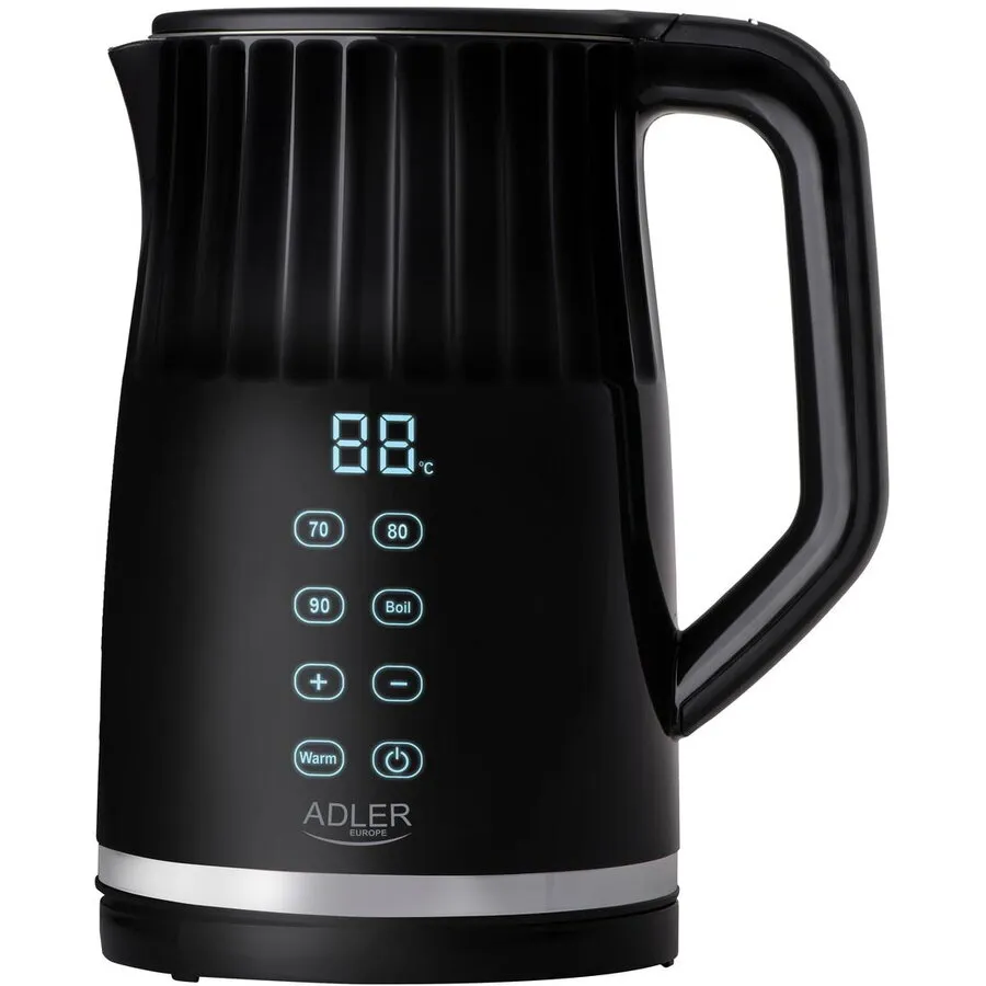 ADLER Fierbator de apa Adler AD 1350, capacitate 1.7 l, 1850-2200 W, Display tactil, Baza rotativa 360, Negru