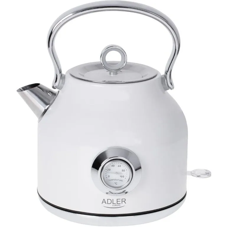 ADLER Fierbator de apa Adler STRIX AD 1346W, 1.7 l, 2200 W, Termometru, Filtru sedimente, Oprire automata (Alb)