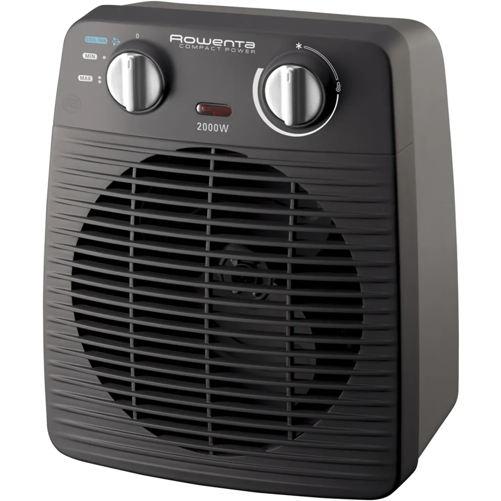 Aeroterma Rowenta SO2210, 2000 W , 2 trepte de putere, functie de aer rece, termostat mecanic, protectie anti-inghet, negru