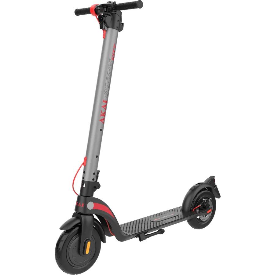 Akai Trotineta electrica Akai Infiny City, Baterie detasabila cu 6 sisteme de protectie, Autonomie 25 Km,motor 350 W, Frana disc, Negru
