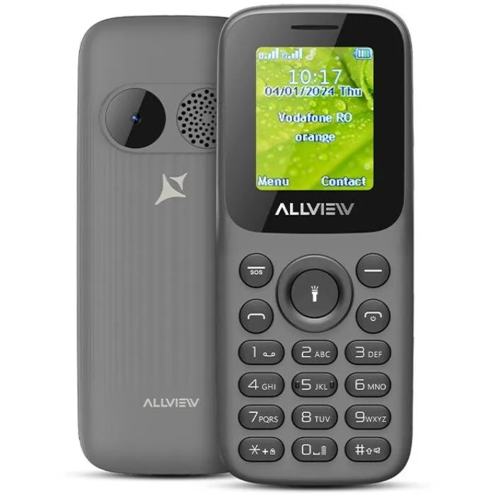 Allview Telefon Mobil Allview L803, Dual SIM, 2G, 32MB, microSD, bluetooth, radio, lanterna, USB C, Gri
