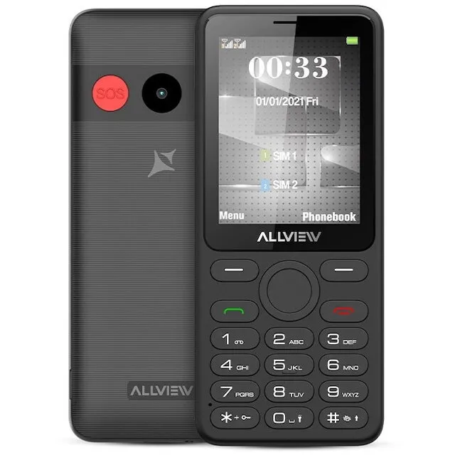 Allview Telefon mobil Allview M30 LUNA, 2.8 inch, Dual Sim, 2G, 1.3 MP, microSD, bluetooth, radio, lanterna, buton SOS, USB-C, Gri inchis