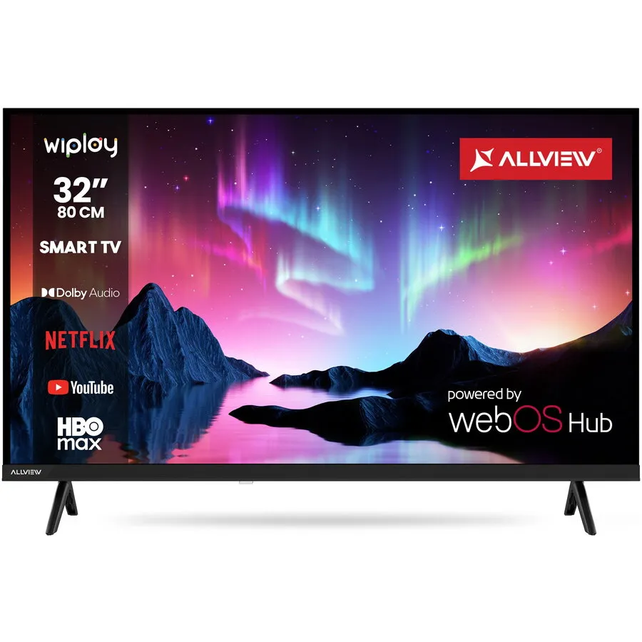 Allview Televizor Allview LED 32WiPlay6301-H, 32, 80cm, Smart, HD, Clasa E, Negru