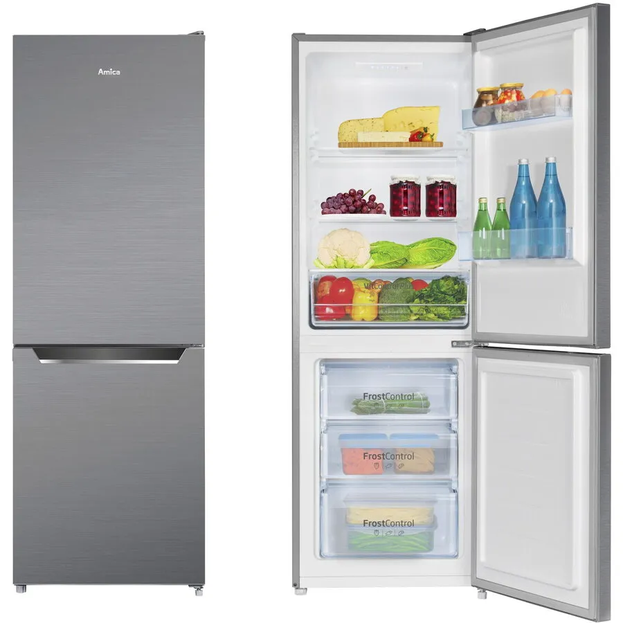 AMICA Combina frigorifica Amica FK2425.4UNTX(E), 227L, Clasa E, Inox