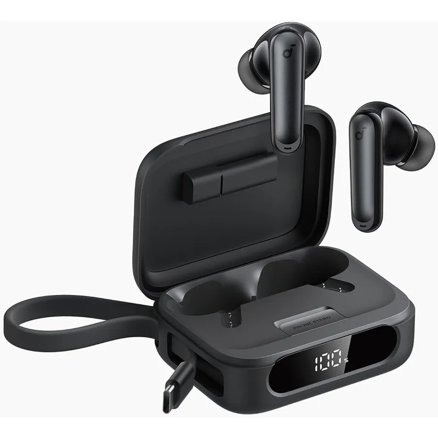 Anker Casti in-ear wireless bluetooth Soundcore P41i Ultimate MFI Version by Anker, ANC, cablu USB-C cu adaptor pentru Lightning, IPX5, Negru