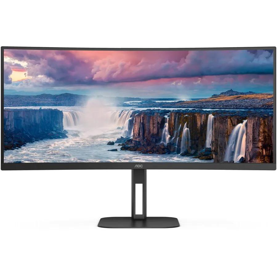 AOC Monitor Curbat WLED VA AOC 34 WQHD 100Hz 4ms HDMI DisplayPort USB USB-C CU34V5C/BK, Negru