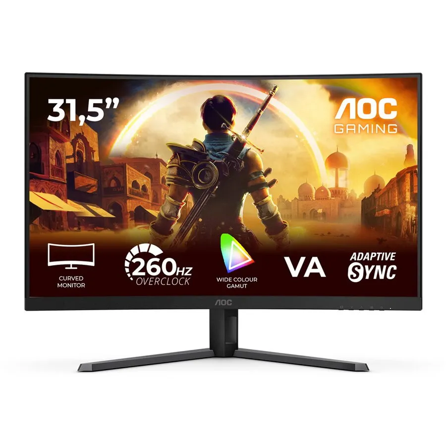 AOC Monitor Gaming VA LED AOC C32G42ZE, Ecran Curbat, 31.5 inch, Full HD, DisplayPort, HDMI, 260 Hz, 4 ms GTG, Negru