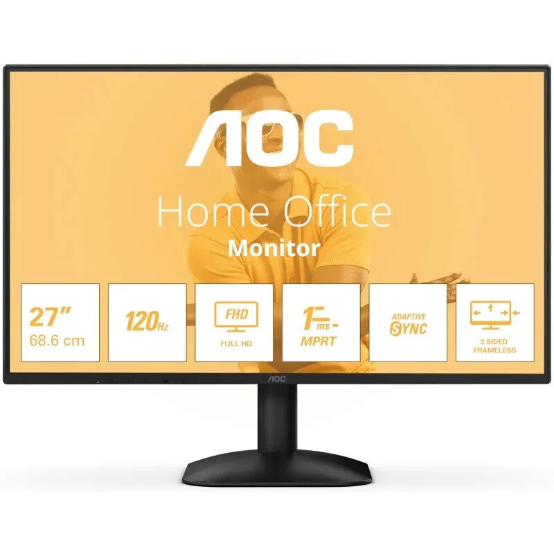 AOC Monitor LED AOC 27B31H, 27 inch, IPS, Full HD, VGA, HDMI, 120 Hz, 1 ms, Negru