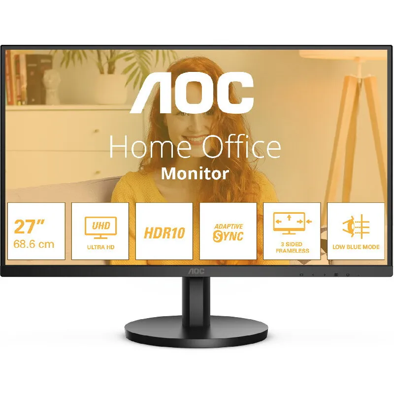 AOC Monitor LED AOC U27B3M 27 inch UHD VA 4 ms 60 Hz HDR, Negru