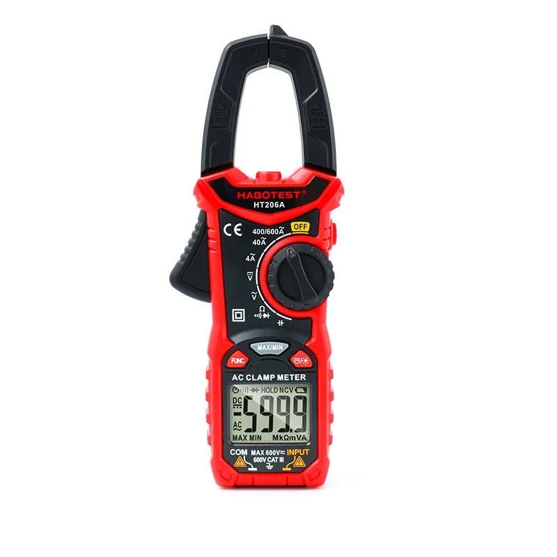 Aparat de masura digital Habotest HT206A, Clampmetru, Multimetru, Afisaj LCD, Negru