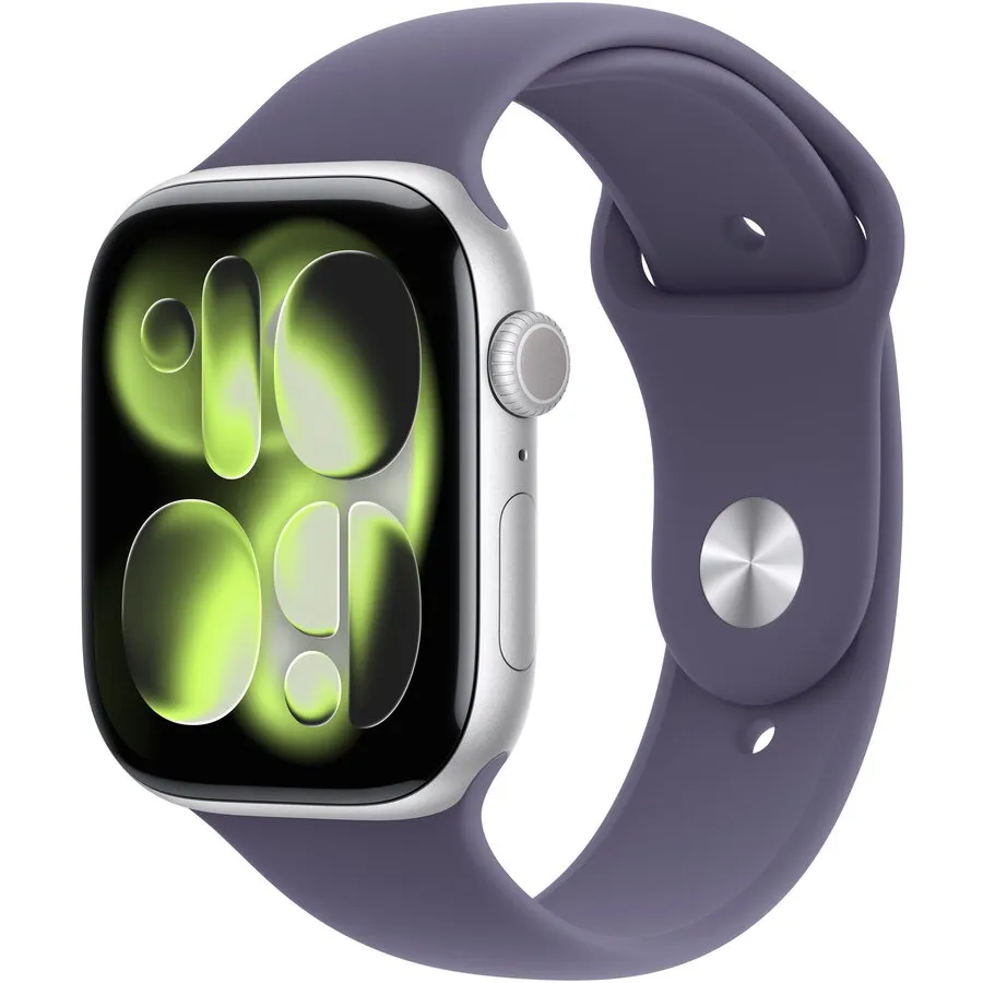 Apple Apple Watch 11 GPS, Carcasa Silver Aluminium 46mm, Purple Fog Sport Band - M/L