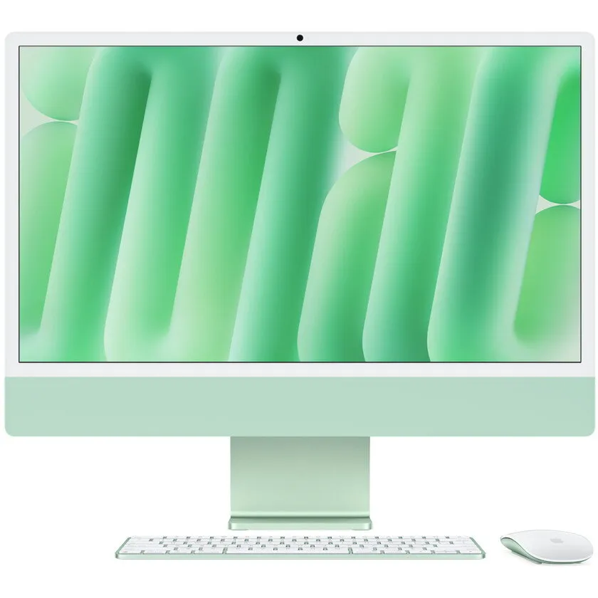 Apple Sistem Desktop PC iMac 24 (2024) cu procesor Apple M4, 10 nuclee CPU and 10 nuclee GPU, 24, Retina 4.5K, 24GB, 512GB SSD, Verde