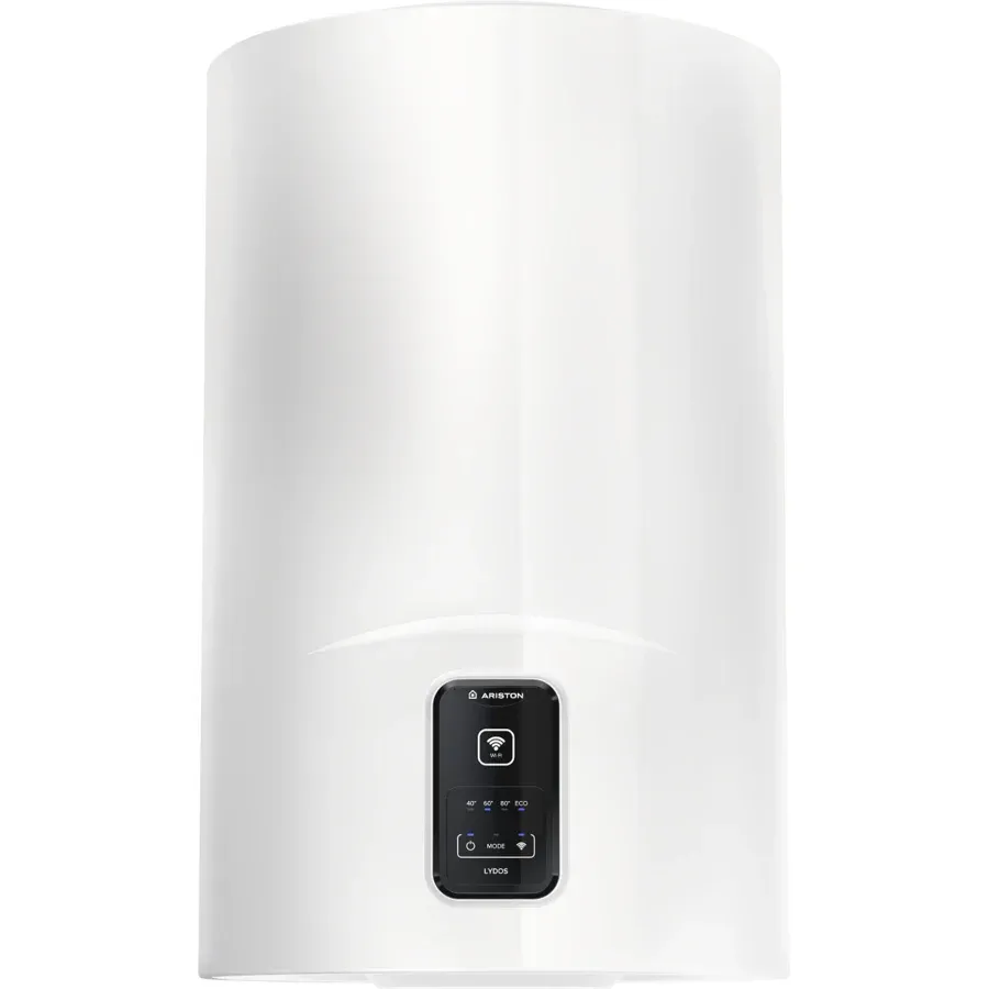 Ariston Boiler electric Ariston Lydos Wi-Fi 80L, 1800 W, conectivitate internet, rezervor emailat cu Titan