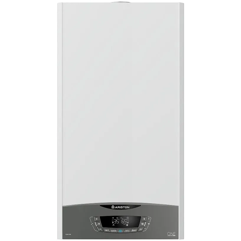 Ariston Centrala termica murala in condensare Ariston CLAS ONE WIFI 24, 24 kW, gaz natural, afisaj LCD, schimbator caldura otel inoxidabil, control vocal, fara kit inclus