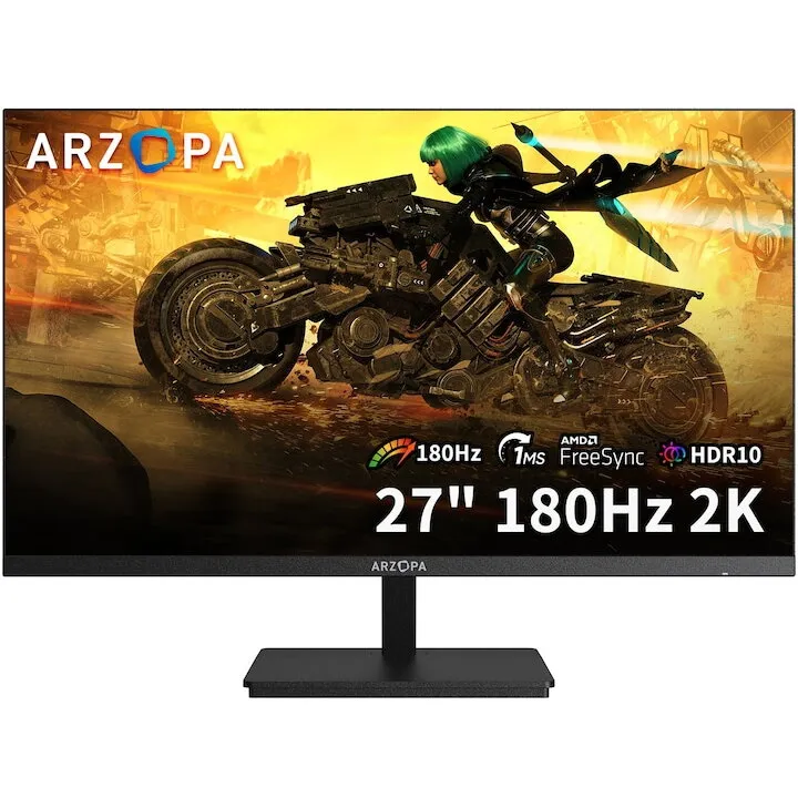 Arzopa Monitor Gaming Arzopa M1RC, 27'', 180 Hz, 2K (2560x1440), Fast IPS, QHD, Negru