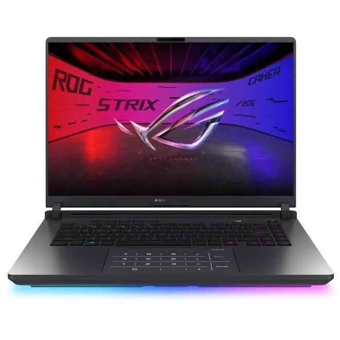 Asus Laptop Asus ROG Strix G16 2025, G615JMR-S5055, 16 inch, 2560 x 1600,WQXGA, Intel Core i9-14900HX 24 C / 32 T, 2.2 GHz - 5.8 GHz, 36 MB cache, 28 W, 16GB DDR5, 1 TB SSD, Nvidia GeForce RTX 5060, Fara sistem de operare, Negru (INT Keyboard)