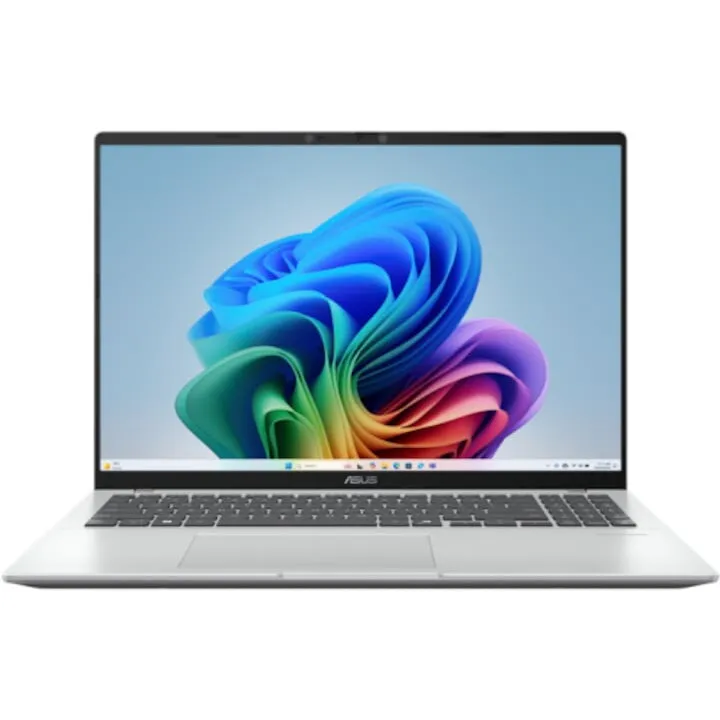 Asus Laptop Asus Vivobook 16, X1607QA-MB054W, 16.0-inch, WUXGA 1920 x 1200, Qualcomm Snapdragon X X1-26-100, 16GB LPDDR5X, 1TB SSD, Qualcomm Adreno, Windows 11 Home, Argintiu (INT Keyboard)