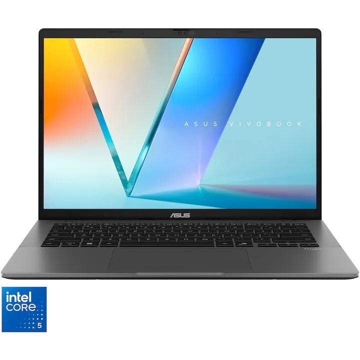Asus Laptop ASUS Vivobook S14 S3407VA, procesor Intel® Core™ 5 210H, 14 inch, WUXGA, IPS, 16GB DDR5 RAM, 1TB SSD, Intel® UHD Graphics, Windows 11 Home, Gri