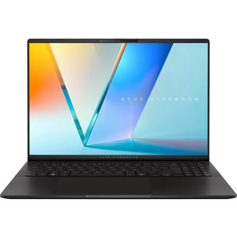 Asus Laptop ASUS VivoBook S16 OLED M5606KA, Procesor AMD Ryzen™ Al 7 350 pana la 5.0 GHz, 16 inch, Full HD+, 24GB LPDDR5X, 1TB SSD, AMD Radeon 860M Graphics, Free Dos, Negru