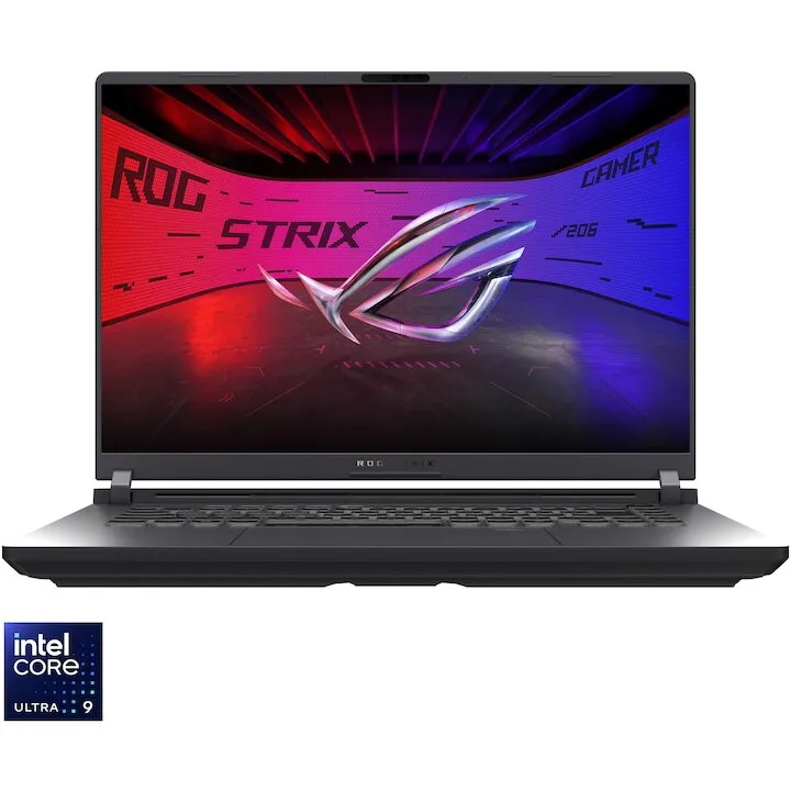 Asus Laptop Gaming ASUS ROG Strix G16 G615LP, procesor Intel® Core™ Ultra 9 275HX pana la 5.4GHz, 16 inch, 2.5k, WQXGA, IPS, 240Hz, 16GB DDR5 RAM, 1TB SSD, NVIDIA® GeForce RTX™ 5070 8GB GDDR7, Windows 11 Home, Gri