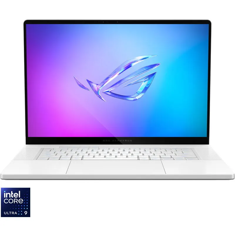 Asus Laptop Gaming ROG Zephyrus G16, 16-inch, 2.5K, Intel® Core™ Ultra 9 285H (24M Cache, up to 5.40 GHz), 64GB LPDDR5X, 2TB SSD, GeForce RTX 5090 24GB, No OS, Alb (INT Keyboard)