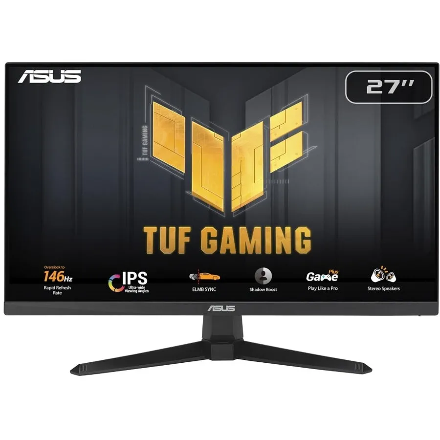 Asus Monitor LED IPS, ASUS TUF Gaming VG279QE5A, 27 inch, Full HD 1920 x 1080, HDMI, DisplayPort, Boxe, 146 Hz, 1 ms, Negru