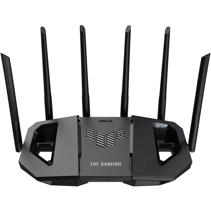 Asus Router Gaming Wireless ASUS TUF Gaming BE6500, BE6500, Dual-Band, Quad-Core 1.5GHz CPU, 256MB/1GB Flash/RAM, 4K-QAM, MLO, 2.5G quad-port, AiProtection Pro, Adaptive QoS, VPN Fusion, Instant Guard, AiMesh