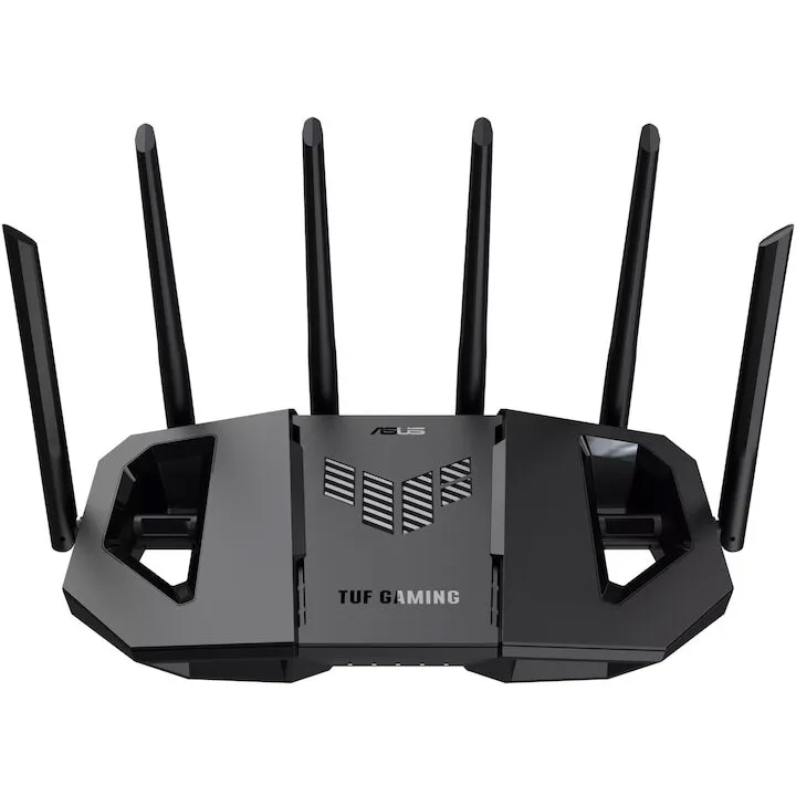 Asus Router Gaming Wireless ASUS TUF Gaming BE9400, BE9400, Tri-Band, Quad-Core 1.5GHz CPU, 256MB/1GB Flash/RAM, 4K-QAM, MLO, 2.5G quad-port, AiProtection, Adaptive QoS, VPN Fusion, Instant Guard, AiMesh