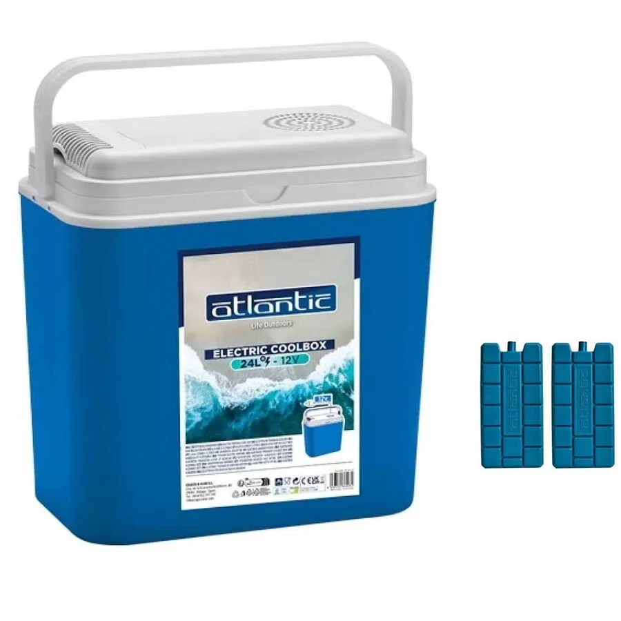 Atlantic Lada frigorifica 24L Atlantic, alimentare 12V auto, Albastra, cu 2 pastile de racire incluse
