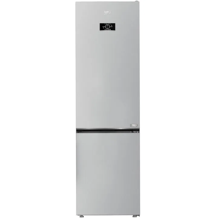 Beko Combina frigorifica Beko B3RCNA404HM, 355 l, No Frost, HarvestFresh, AeroFlow, Fast Freeze,Dairy compartment ,MaxStore, Clasa E, H 203.5 cm, Gri