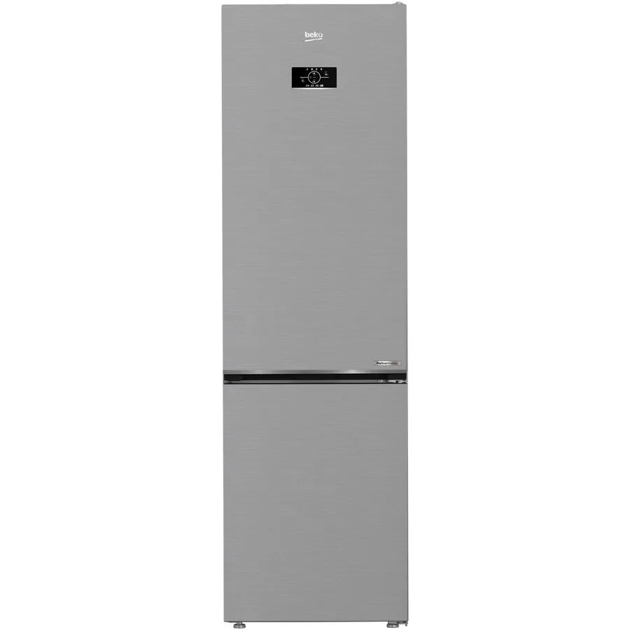 Beko Combina frigorifica Beko B5RCNA405HXB, 355 l, No Frost, HarvestFresh, AeroFlow, Clasa D, 203,5 cm, Metal Look