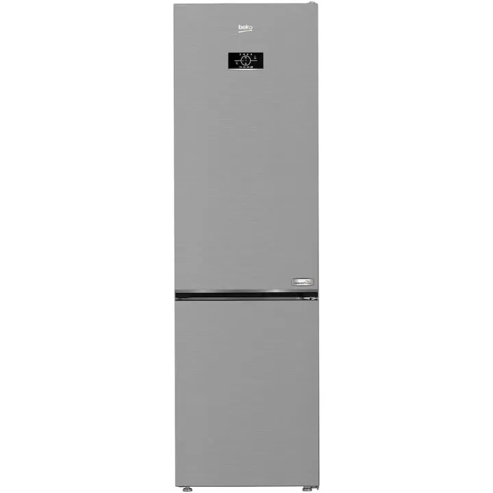 Beko Combina frigorifica Beko B5RCNA406HXB1, Capacitate 355 l, No Frost, Clasa C, Aero Flow, Harvest Fresh, MaxStore, H 203.5 cm, Metal Look