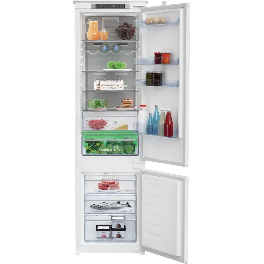 Beko Combina frigorifica incorporabila Beko BCNA306E4SN, 284L, Clasa E, H 193.5 cm, Alb