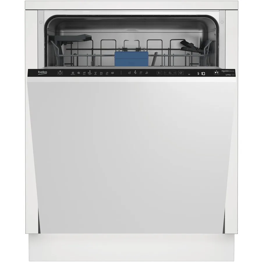 Beko Masina de spalat vase incorporabila Beko BDIN38440P, 14 seturi, 8 programe, Clasa C, Display LCD, SilentWash, PowerIntense, Alb