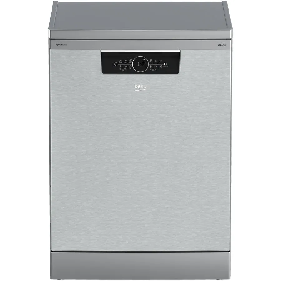 Beko Masina de spalat vase independenta Beko BDFN36540XP, 15 seturi, 6 programe, Clasa C, Auto Glass Shield,  SteamGloss, Sertar Tacamuri, Fast+, 60 cm, Inox
