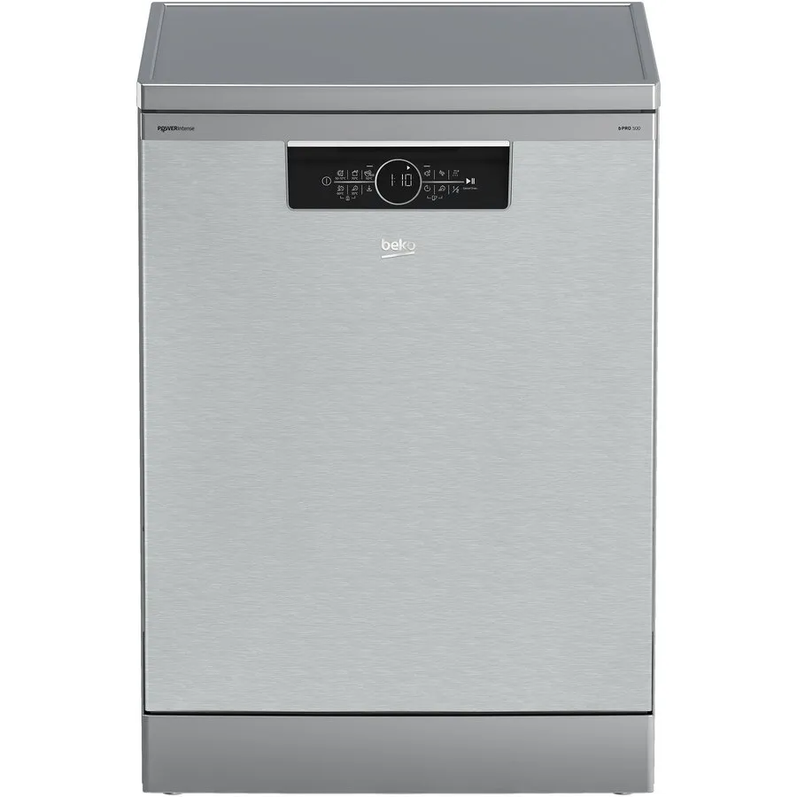 Beko Masina de spalat vase independenta Beko BDFN36541XWP, 15 seturi, 11 programe, HomeWhiz, Clasa C, Dozator de detergent glisant, Child Lock, Pearl Inox
