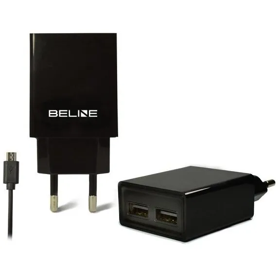 Beline Incarcator de calatorie Beline 2xUSB + microUSB 2A negru