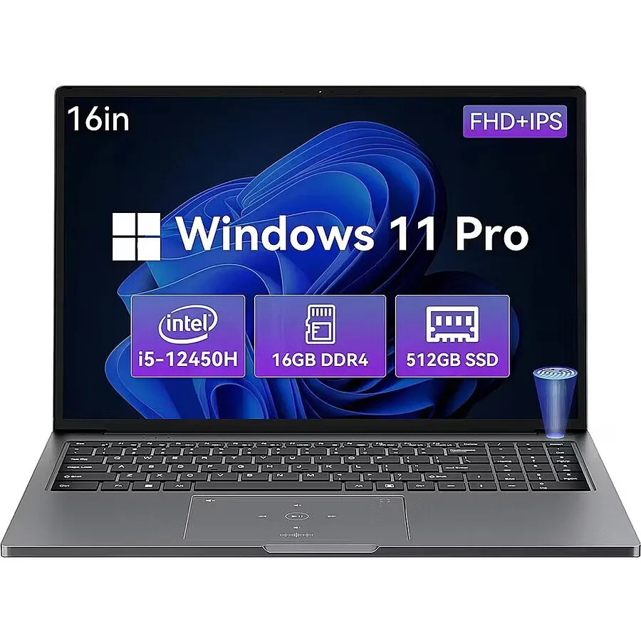 Blackview Laptop Blackview AceBook 12K1, Intel Core i5-12450H, 16 inch, RAM 16 GB, SSD 512 GB, Intel UHD Graphics, Windows 11 Pro, Gri