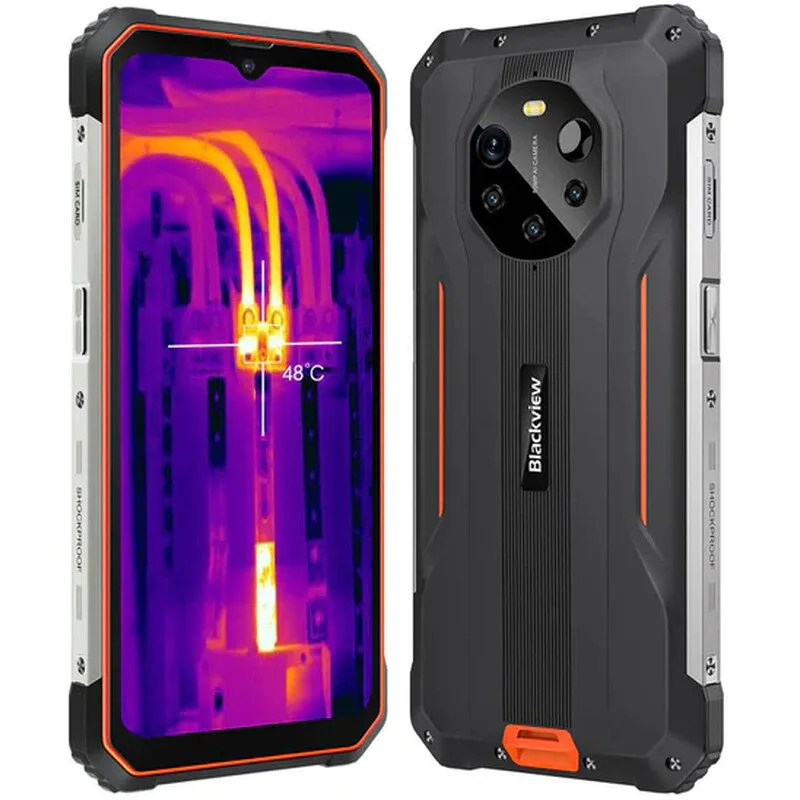 Blackview Telefon mobil Blackview BL8800 Pro, Robust, 5G, Camera termica FLIR Lepton, Ecran FHD+ 1080x2408, 120Hz, 8GB RAM, Memorie flash 128GB , Dual SIM, Baterie 8380 mAh, Orange